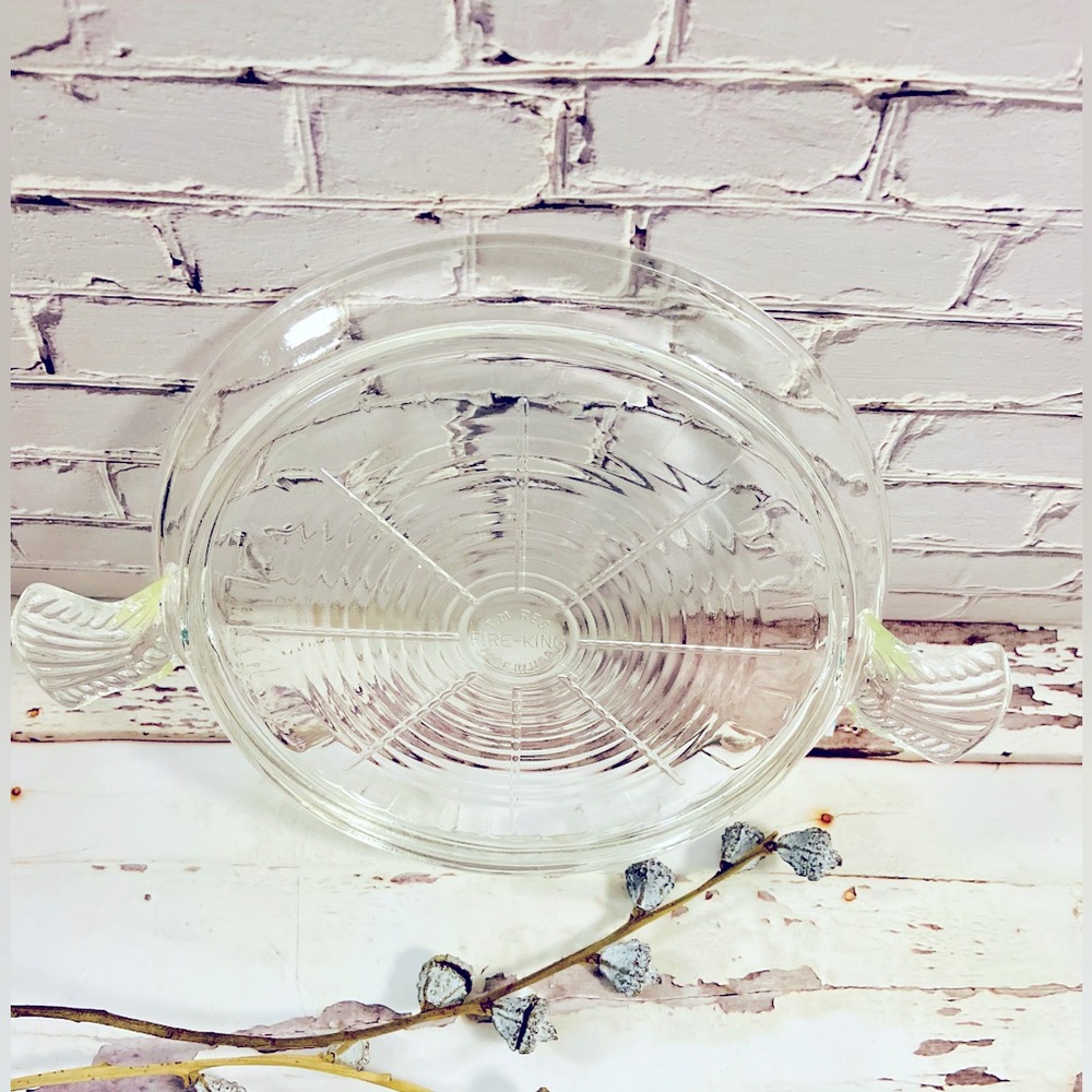 Vintage Fire King Glass Hot-plate Trivet with handles